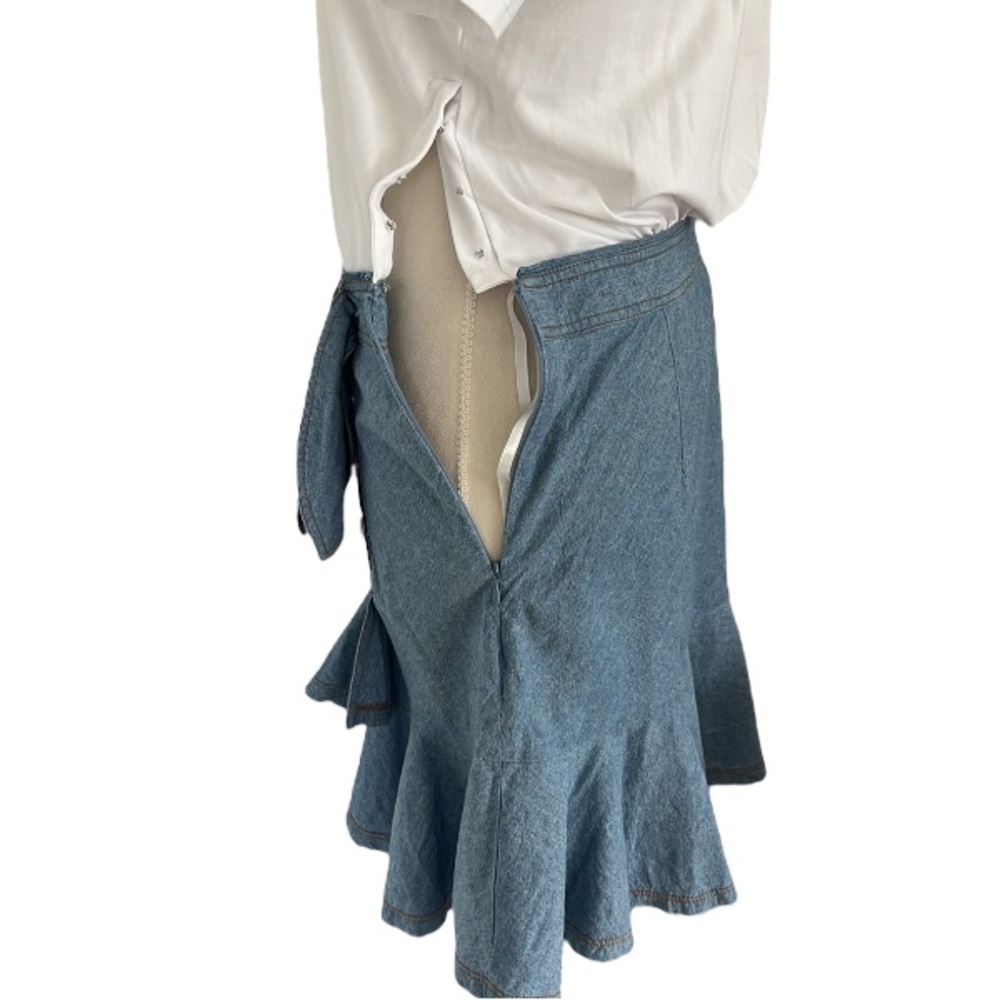 Veronica Beard Blue Ruffled Mini Dress - Picture 8 of 14